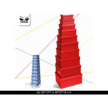 Set 10 scatole regalo rosso