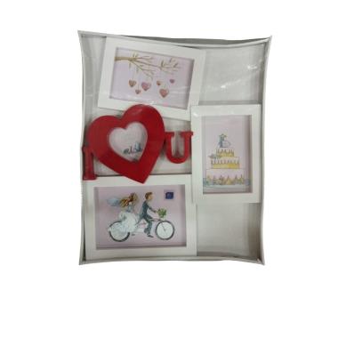 Cornice 3 foto 10x15 i love you bia