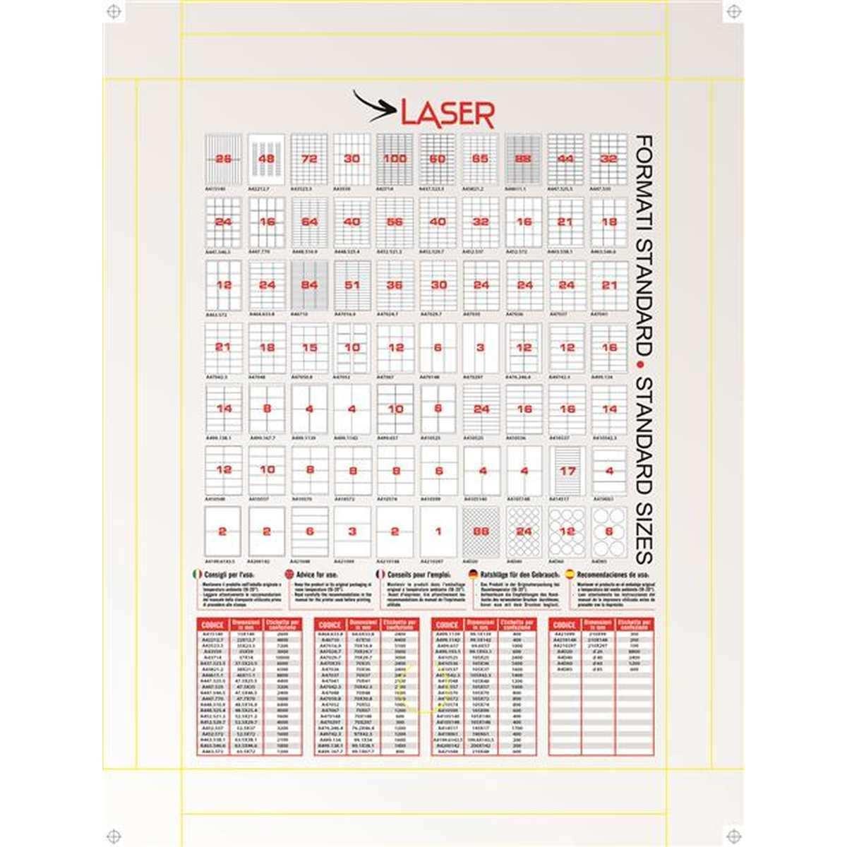 Cf.100 etichette adesive su a4 46x11.1