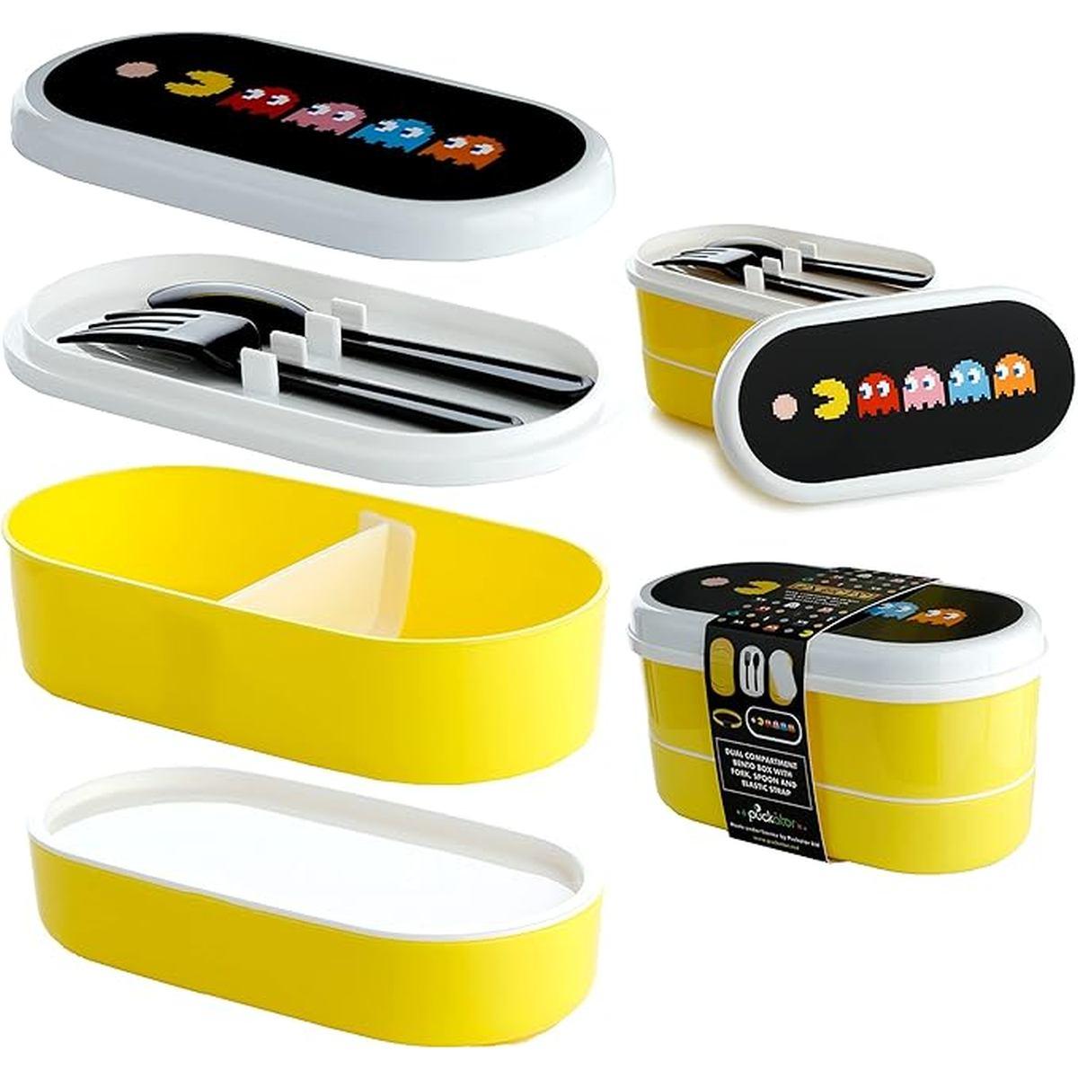 Set 3 contenitori bento c/posate pac-man