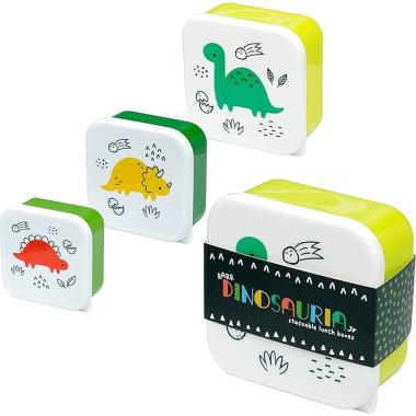 Set 3 contenitori per alimenti s/l/xl baby dinosauri