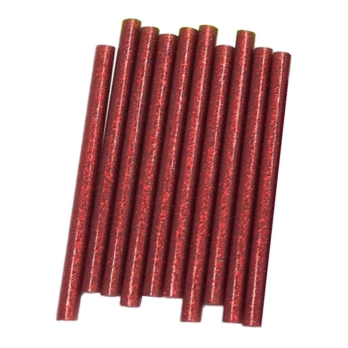 Blister 12 stick colla a caldo 7mm glitter rosso
