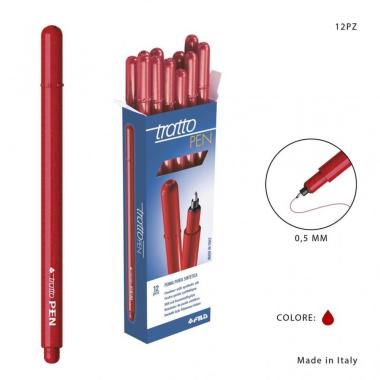 Tratto pen cf. 12 pz. rosso metal