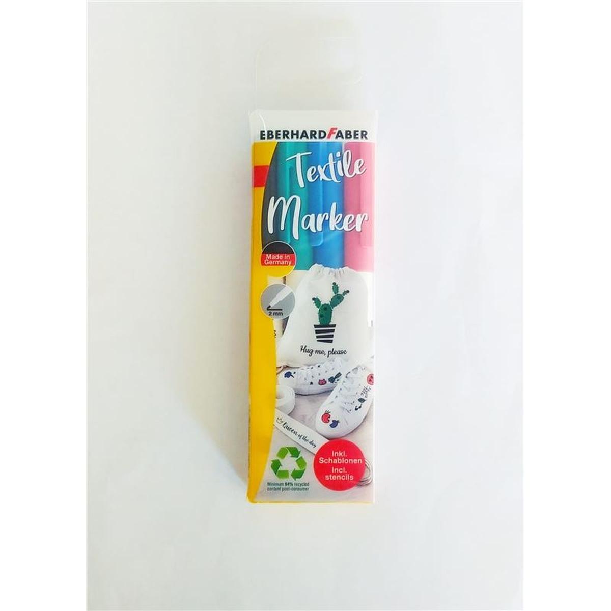 Pennarelli x tessuto blister 4 pz + stensil efa