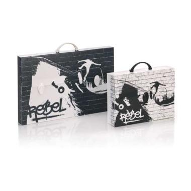 Valigetta black & white 27x37,5x8 1ch