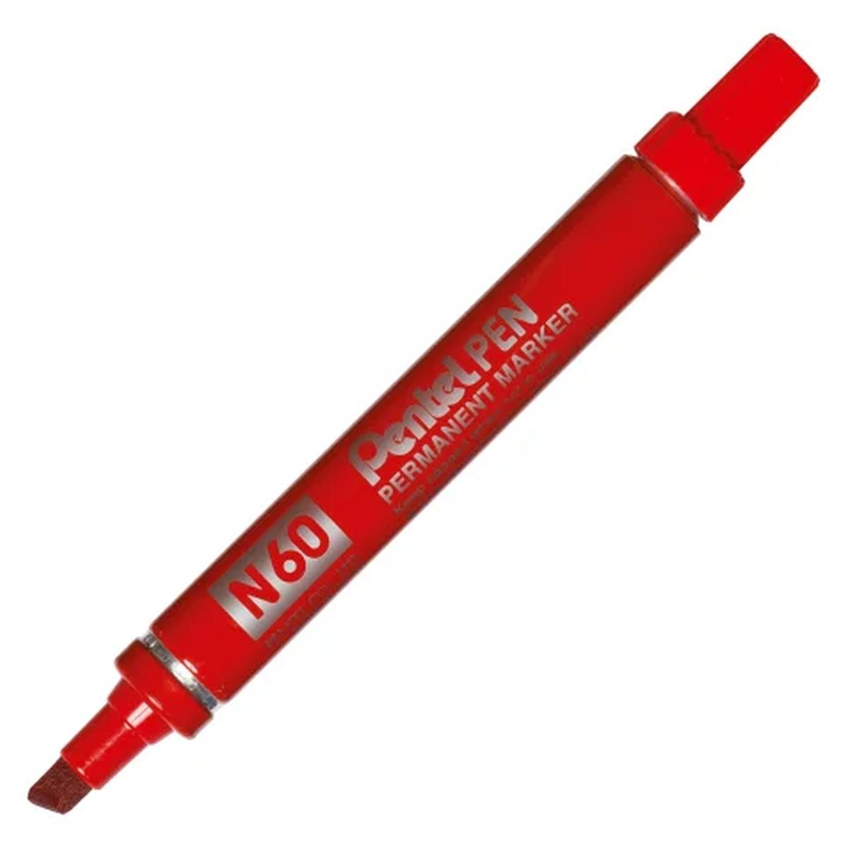 Marcatore pentel permanent n60 rosso pz12