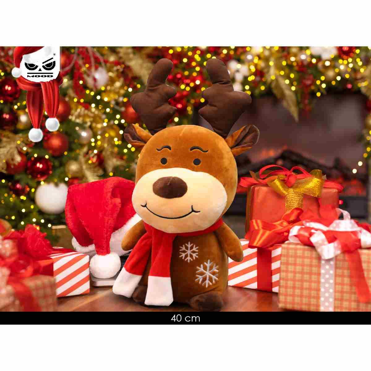 Peluche renna con sciarpa