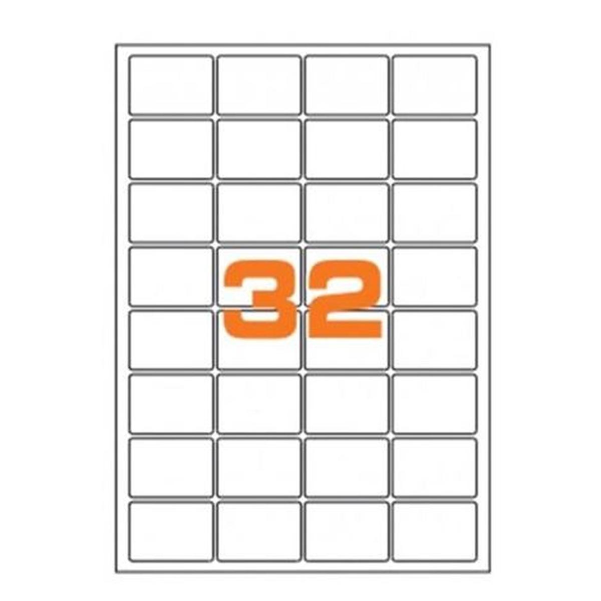 Cf.100 etichette ades. su a4 47.5x35 ang. arrot.