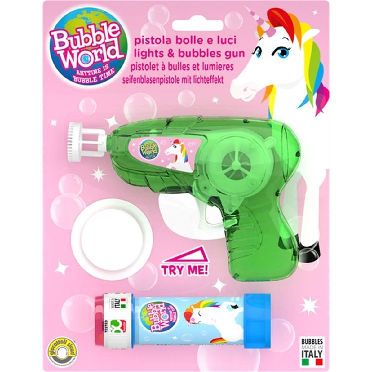 Pistola sparabolle con luci unicorno