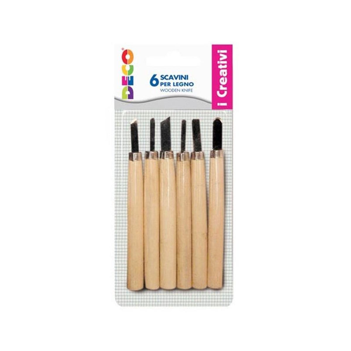 Scavini manico legno pz6