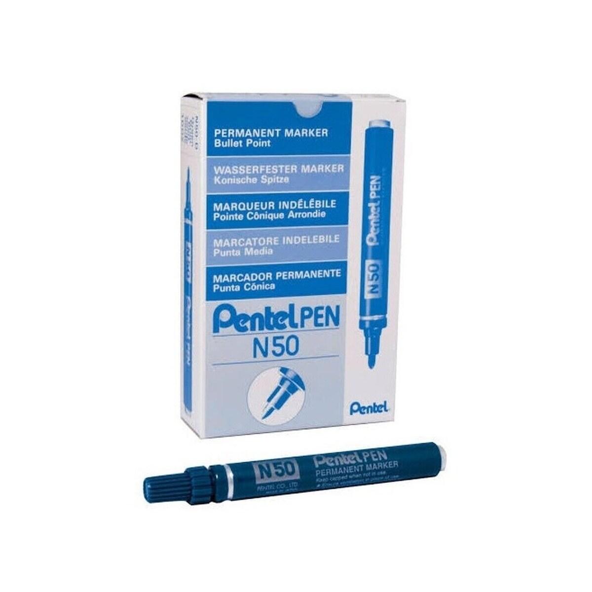 Marcatore pentel pen n50 blu pz.12