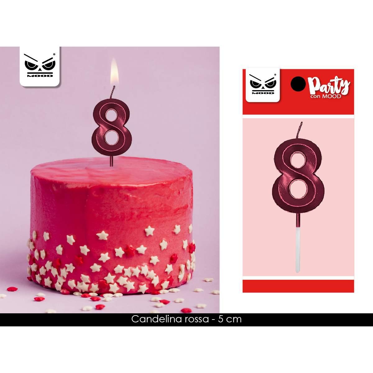 Candelina rossa num 8