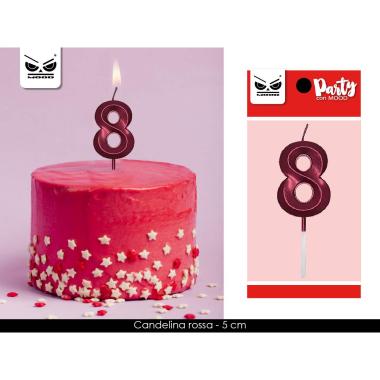 Candelina rossa num 8