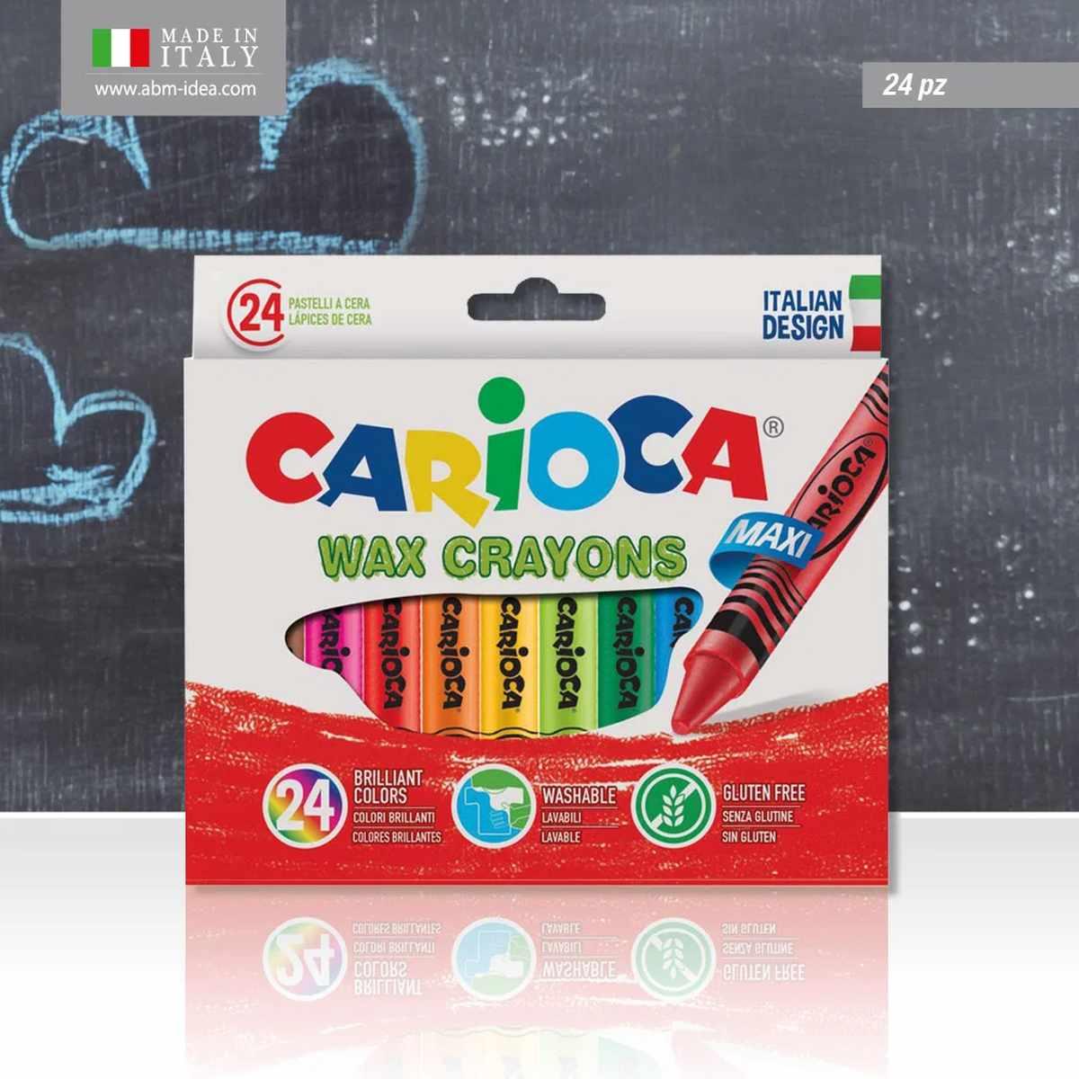 Carioca pastelli a cera maxi da 24pz