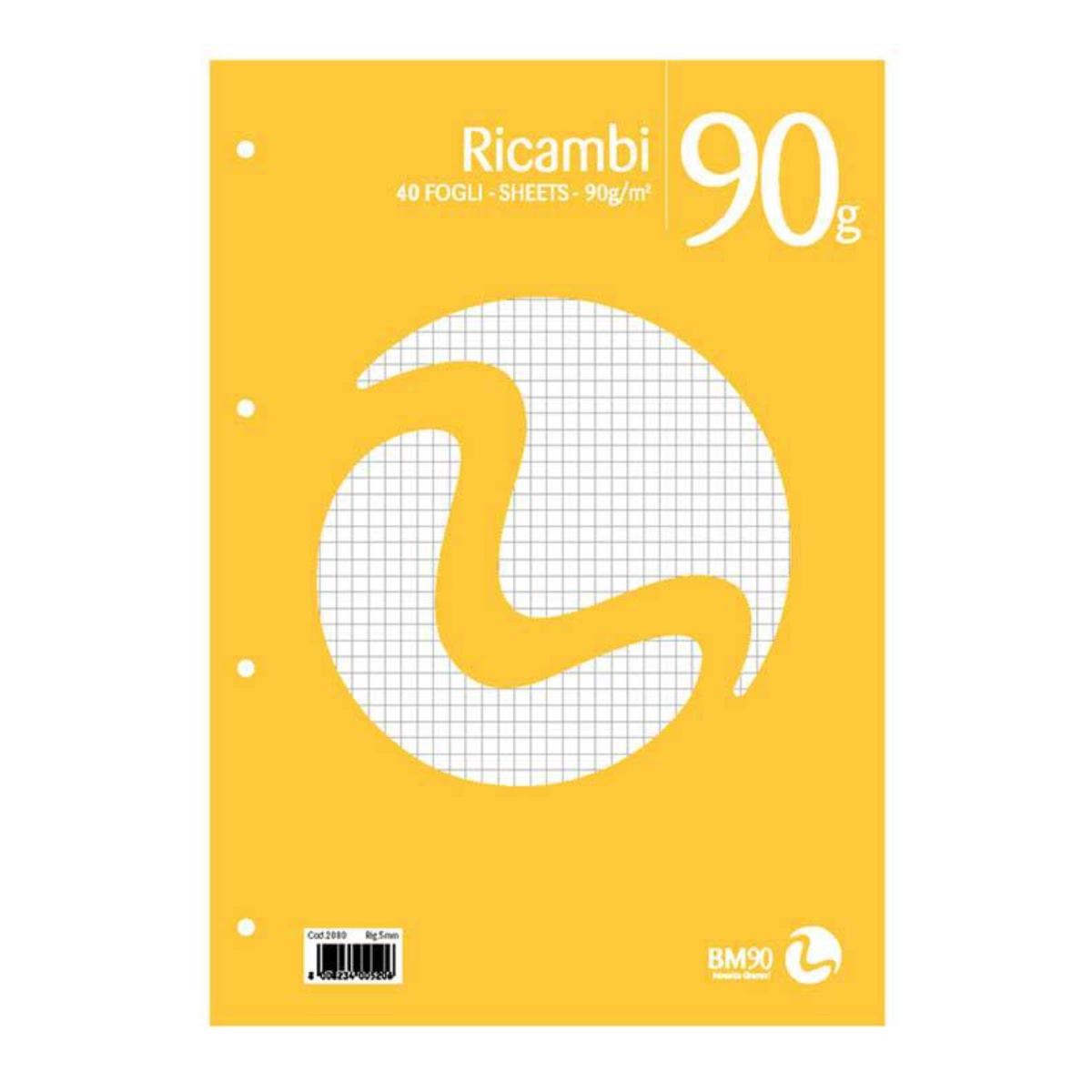 Ricambi quaderno a5 gr90 fg40 5mm