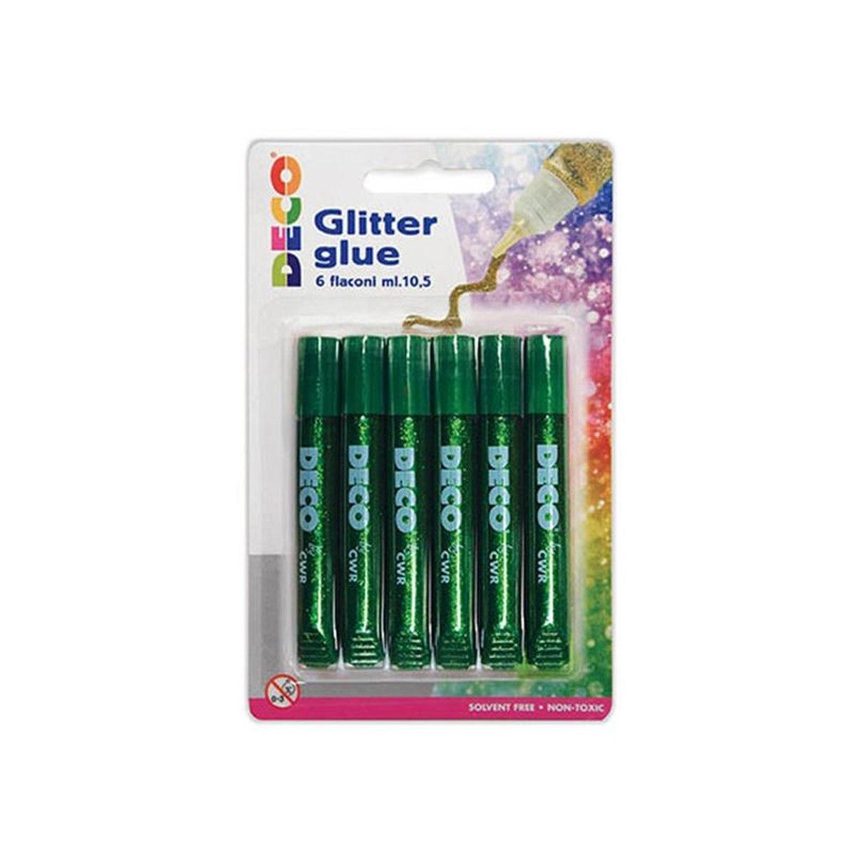 Colla glitter ml.10,5 cf.6 pz. verde