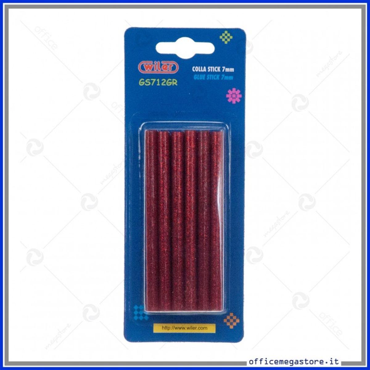 Colla glitter rosso 10ml cf.6 pz.