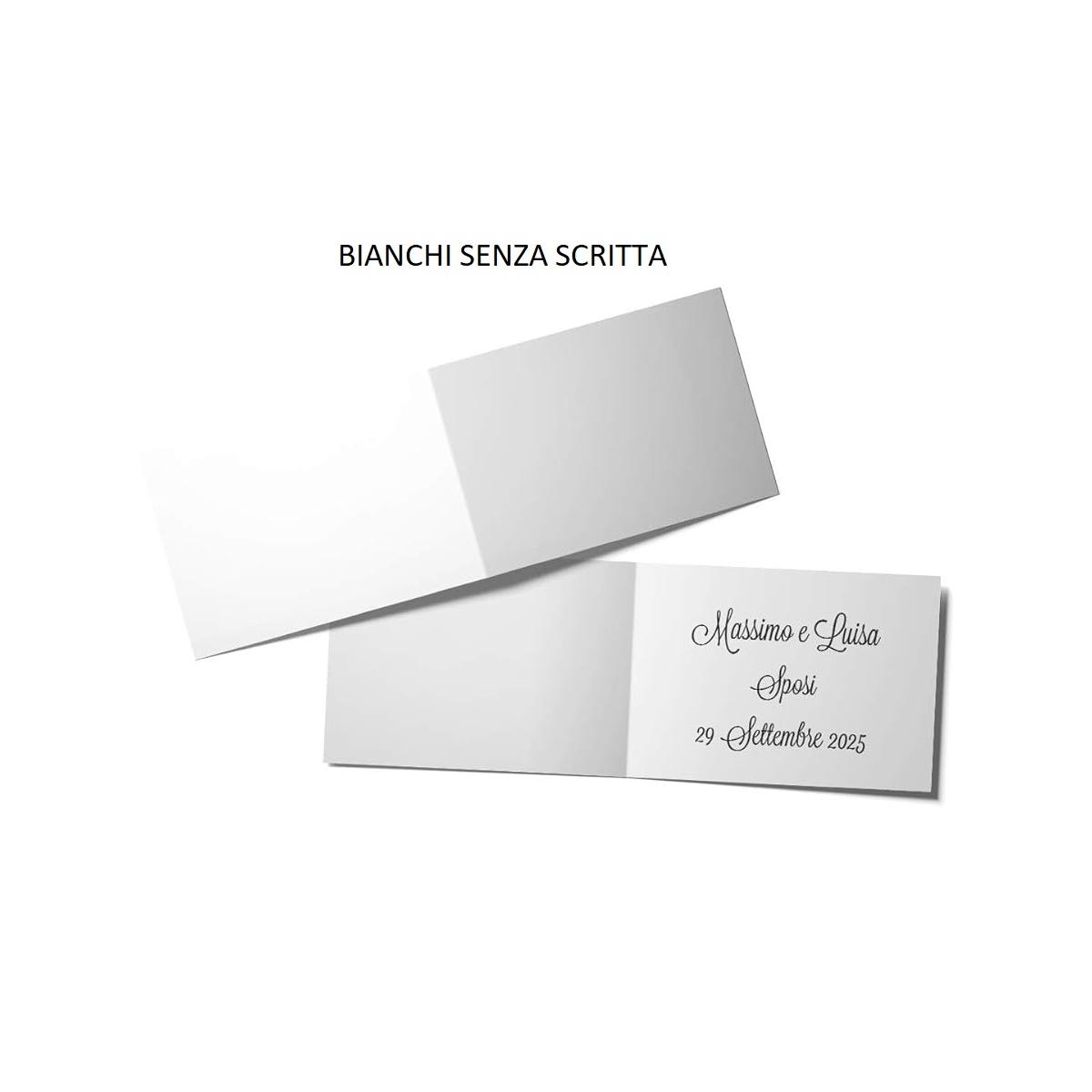 Bigliettini per bomboniere prefustellati bianco a4 100pz