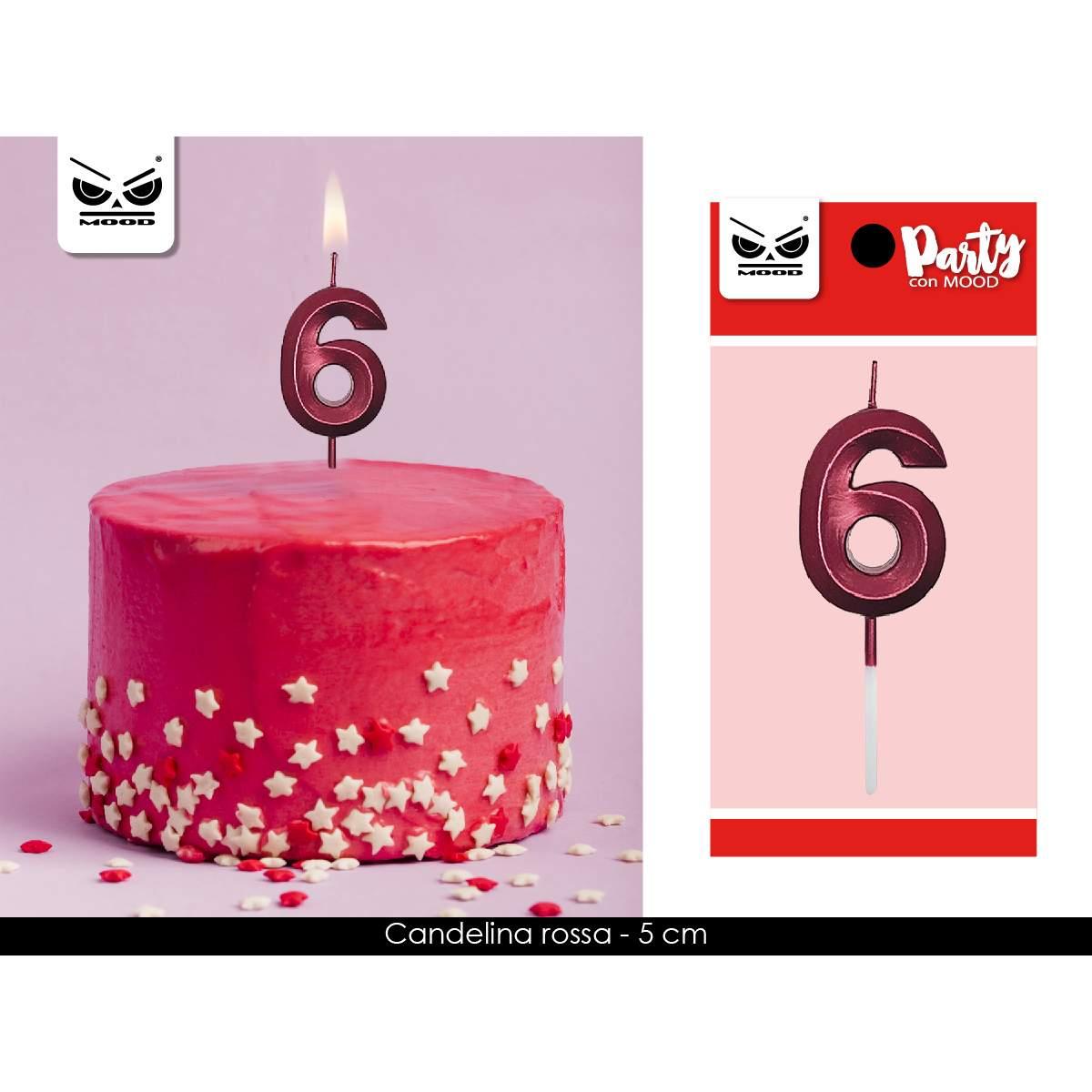 Candelina rossa num 6