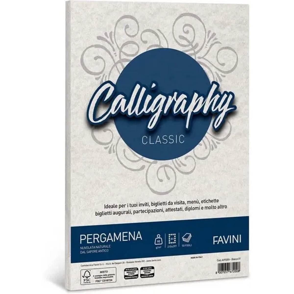 Calligraphy pergamena 50fg 90gr a4 bianco
