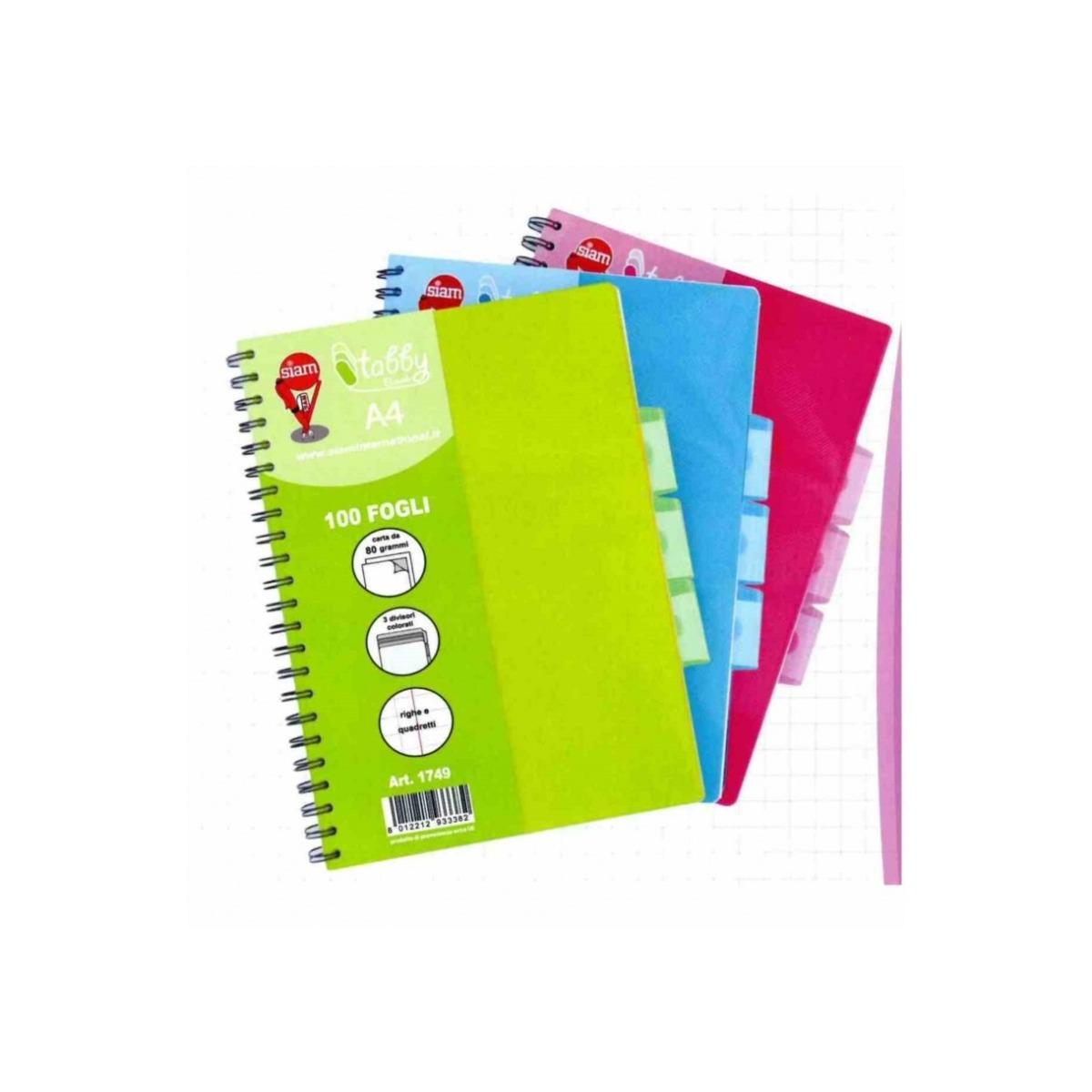 Tabby book a4  spiralato con divisori