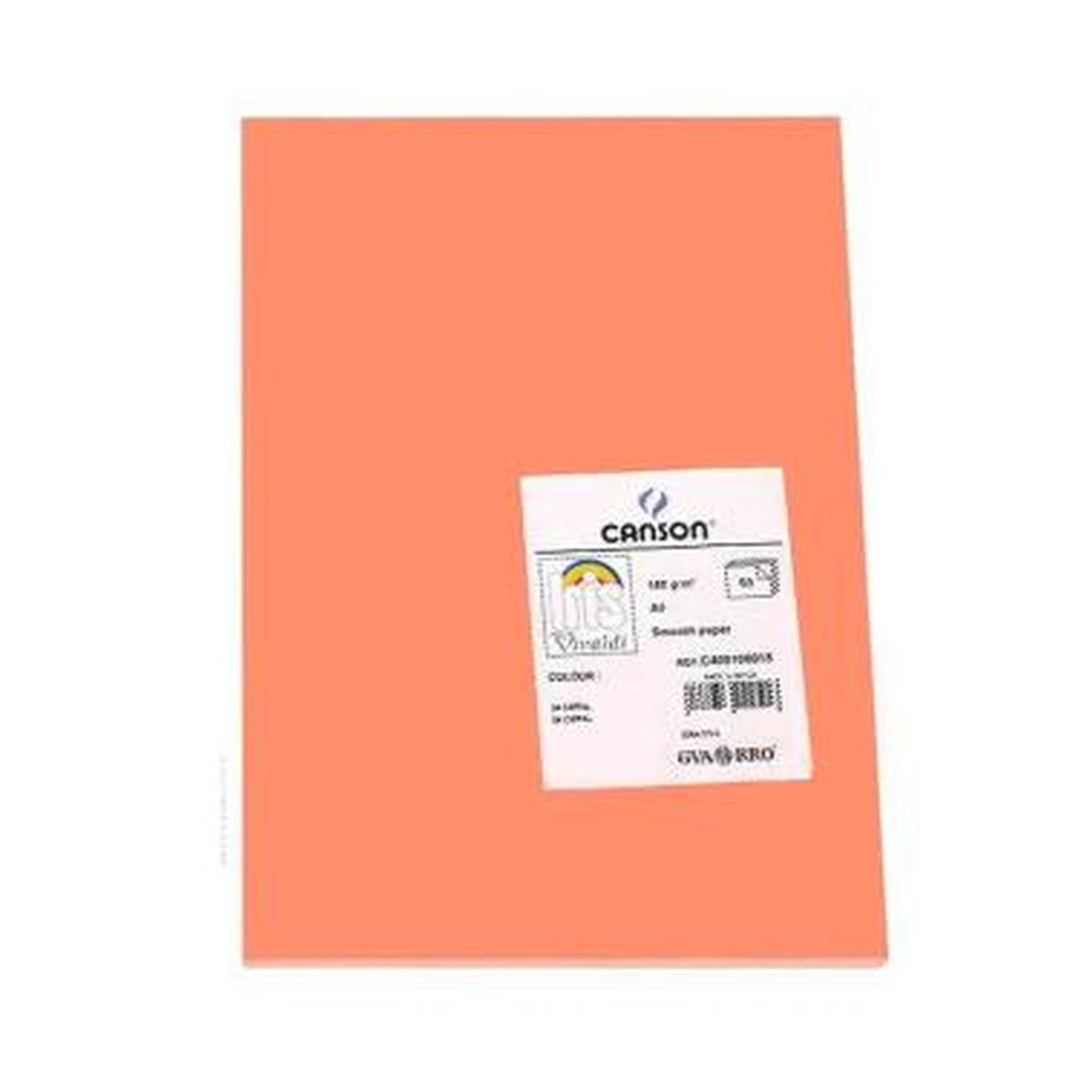 Foglio vivaldi a4 185 gr 50fg corallo