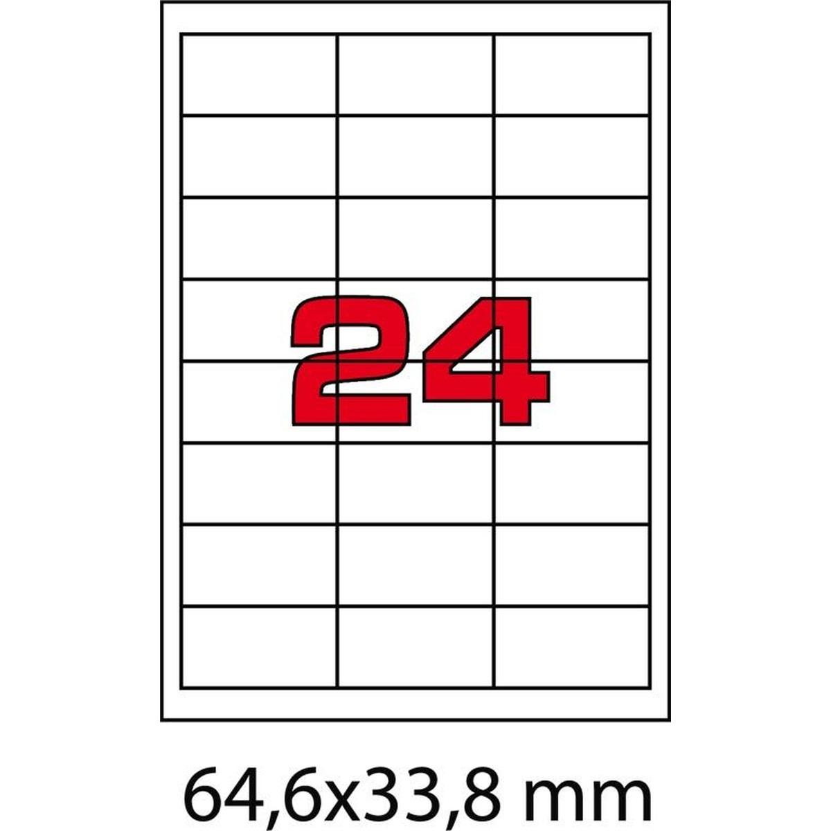 Cf.100 etichette ades. su a4 64.6x33.8