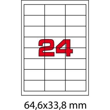 Cf.100 etichette ades. su a4 64.6x33.8