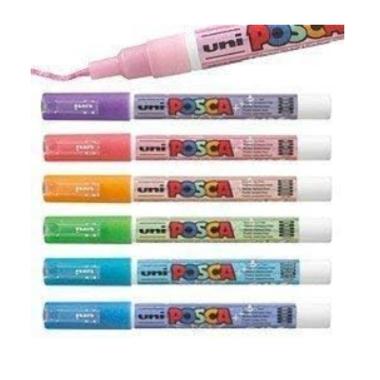 Uni posca punta fine rosso glitter