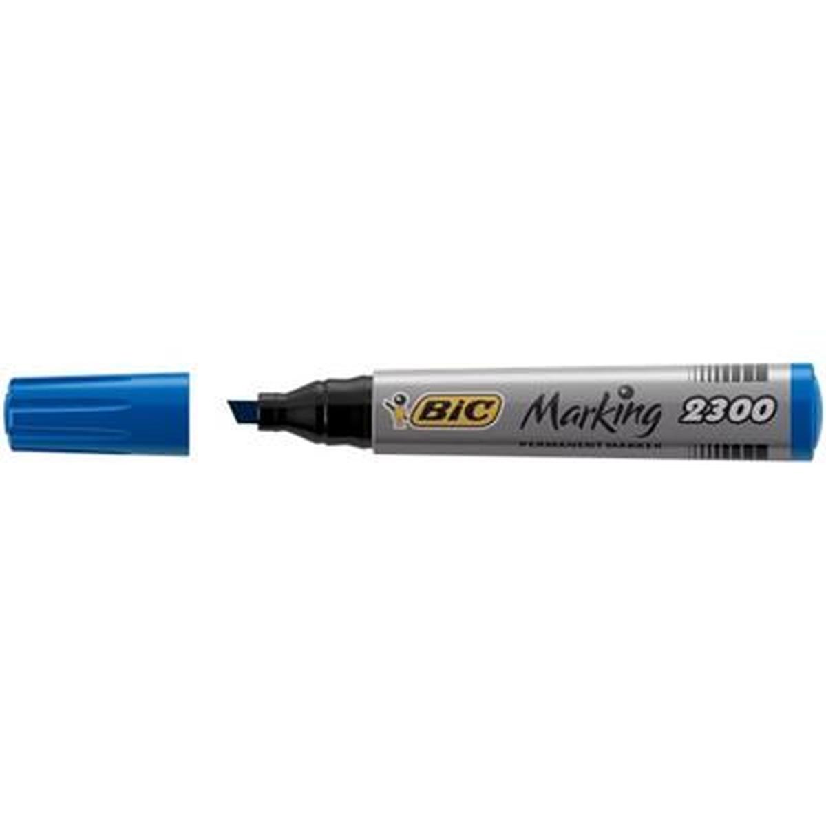 Marker bic punta scalpello cf.12 pz blu