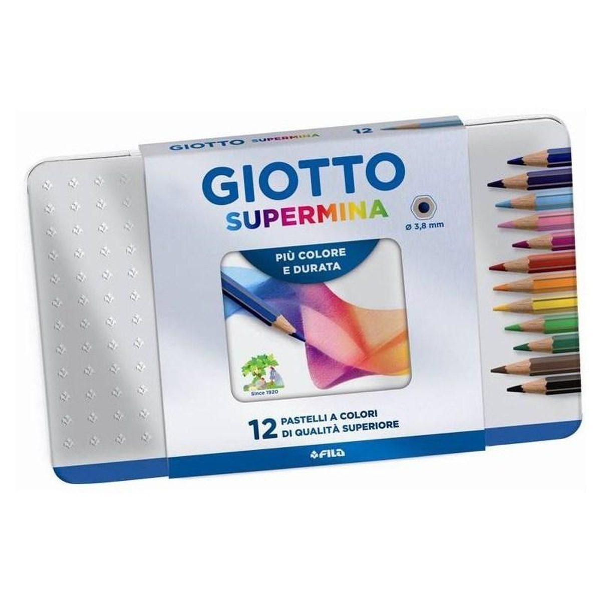 Giotto pastelli supermina scatola metallo 12 pz