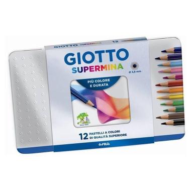 Giotto pastelli supermina scatola metallo 12 pz