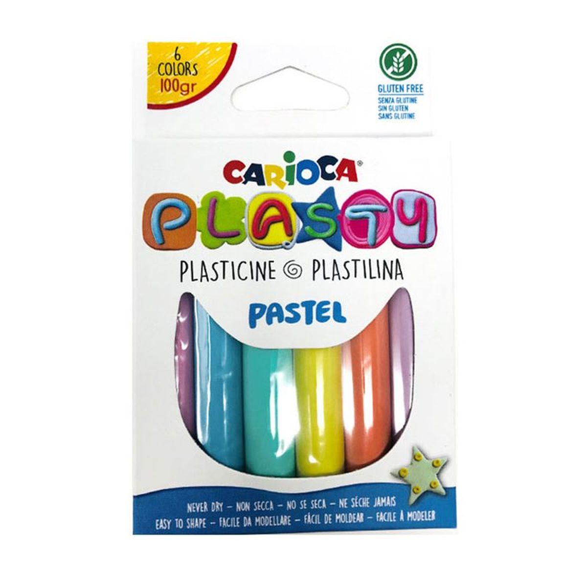 Carioca plastilina 6 colori pastel 100gr