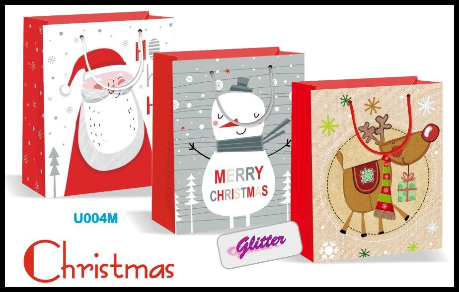 Shopper natale glitter 26.5x33x13