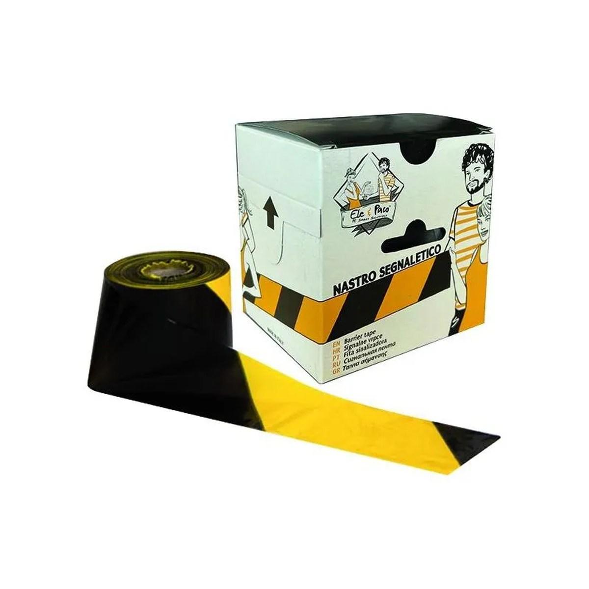 Nastro segnaletico giallo/nero 200mt