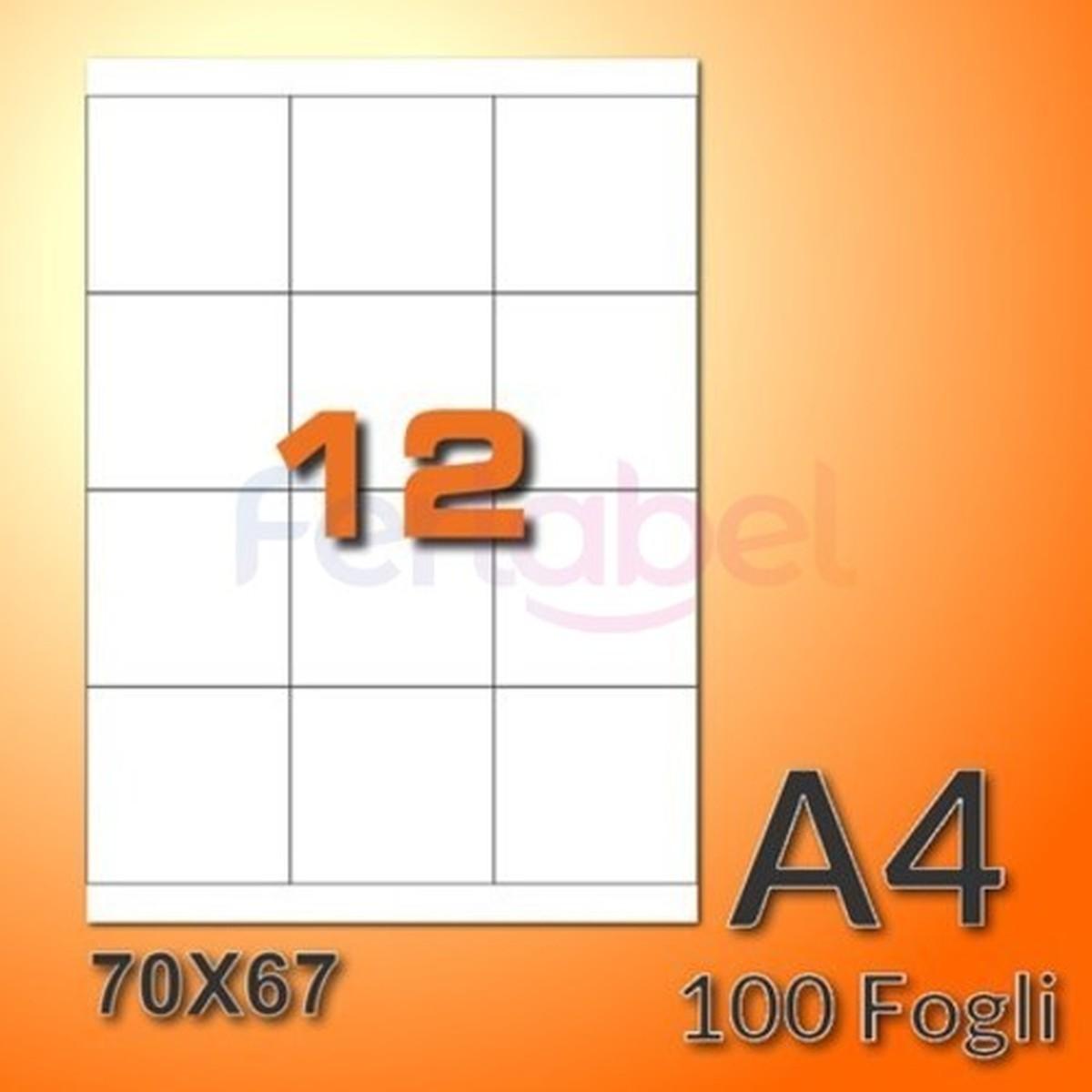 Cf.100 etichette adesive su a4  70x67