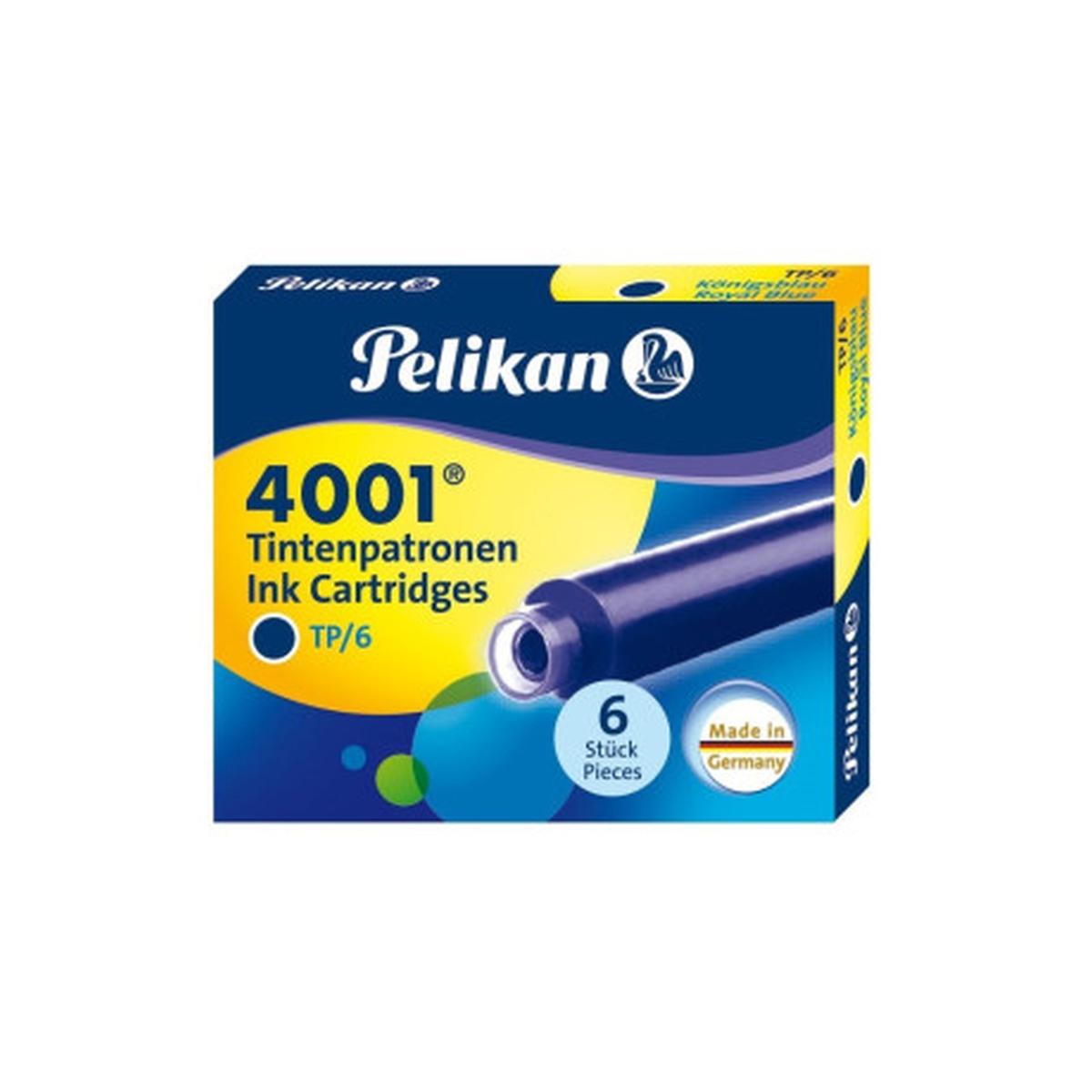 CARTUCCE D'INCHIOSTRO PELIKAN 4001 BLU royal 6pz