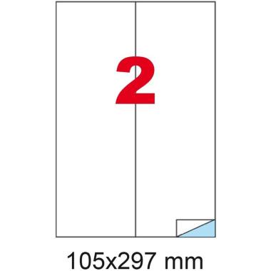 Cf.100 etichette ades. su a4 105x297 senza margini