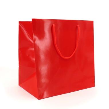 BORSA "METALLIC" PORTAPANETTONE  CM 26X26X35 ROSSO