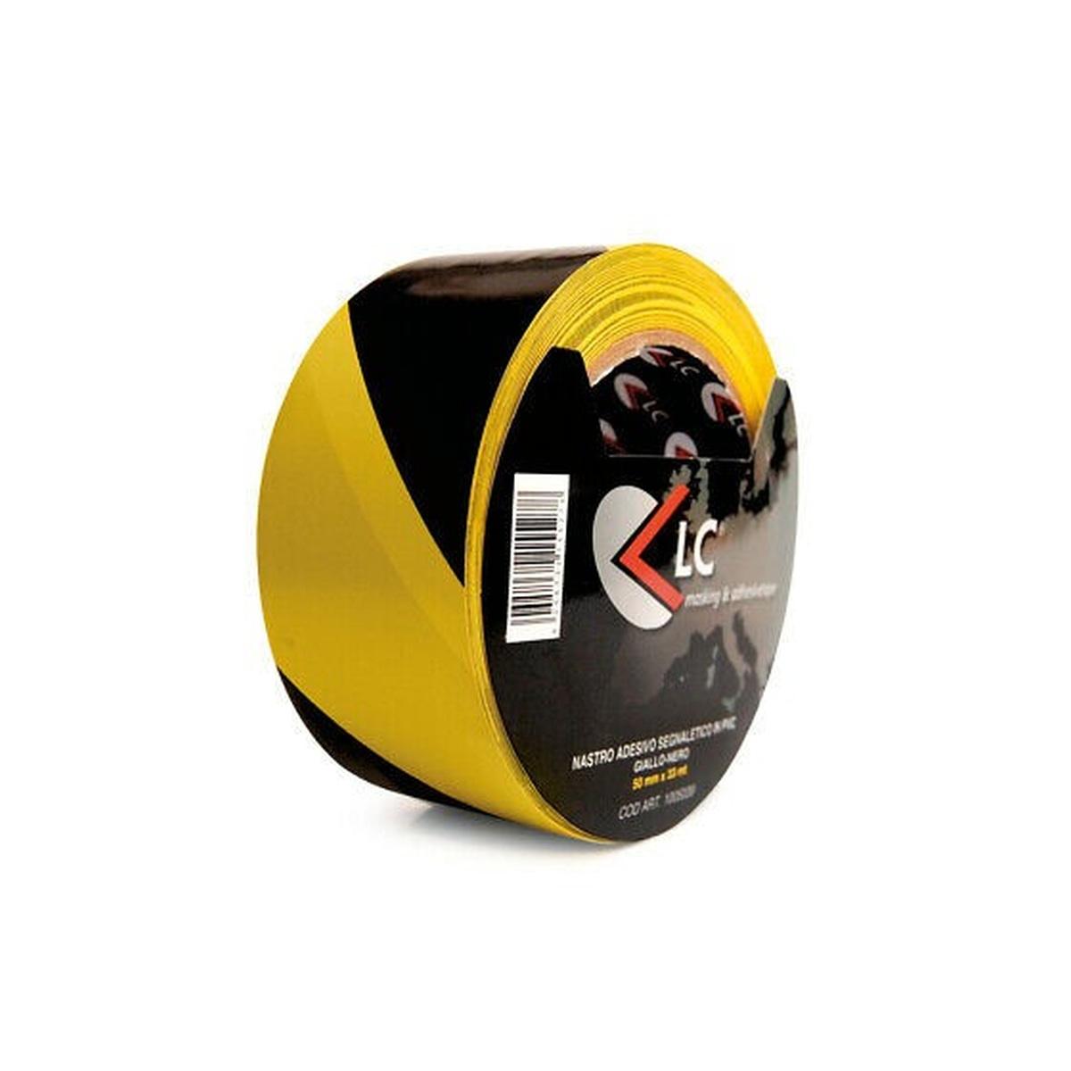 Nastro adesivo 50x33 mt. segnal. pvc giallo/nero
