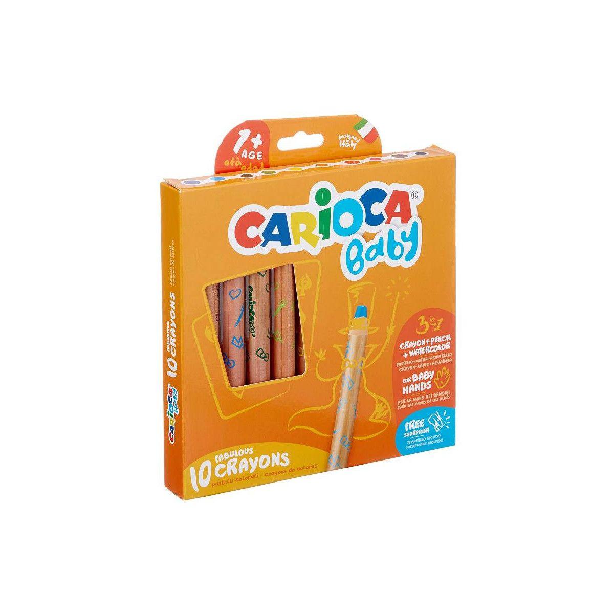 Carioca baby 3 in 1 crayons 1+ 10pz + temperino