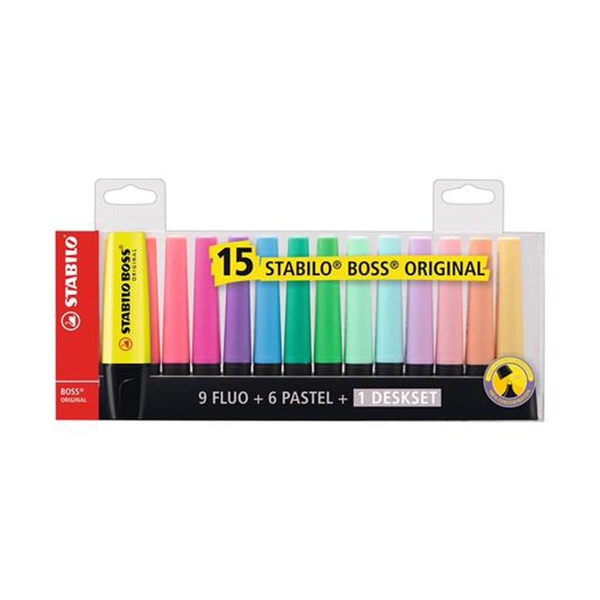 Stabilo boss deskset fluo 15 pz