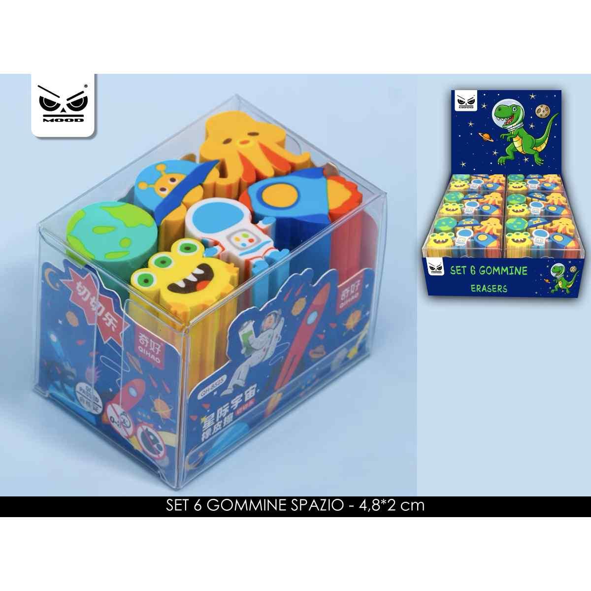 Set 6 gommine spazio