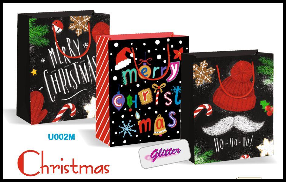 Shopper natale glitter 26.5x33x13