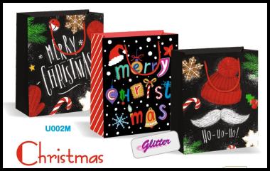 Shopper natale glitter 26.5x33x13