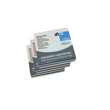 Stickynotes ass. pastel 75x75 6 pz