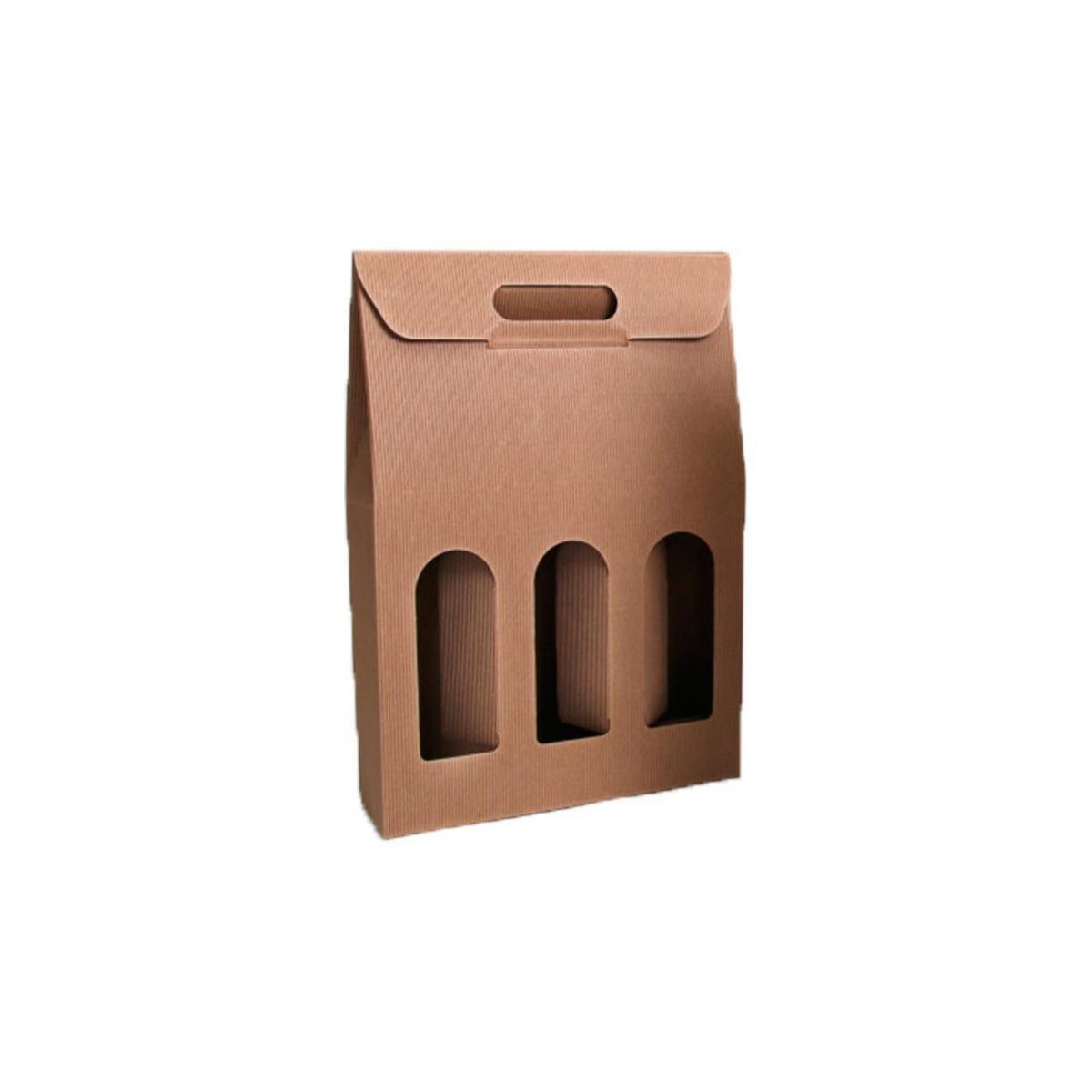 Porta bottiglia 3pz avana onda