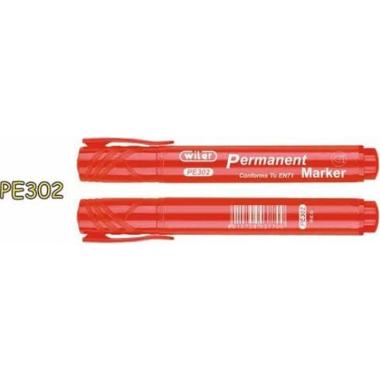 Marcatore permanente rosso p/tonda pz12