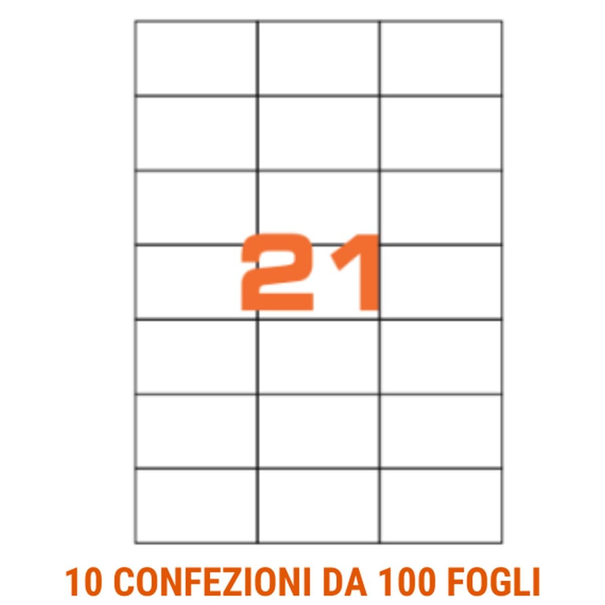 CF.100 ETICHETTE ADES. SU A4 70X42.3 senza marg.