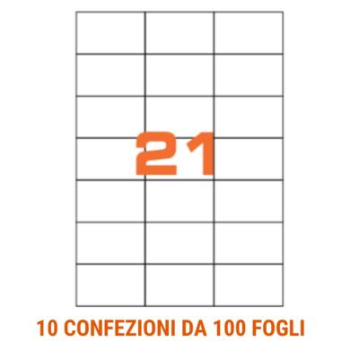 CF.100 ETICHETTE ADES. SU A4 70X42.3 senza marg.